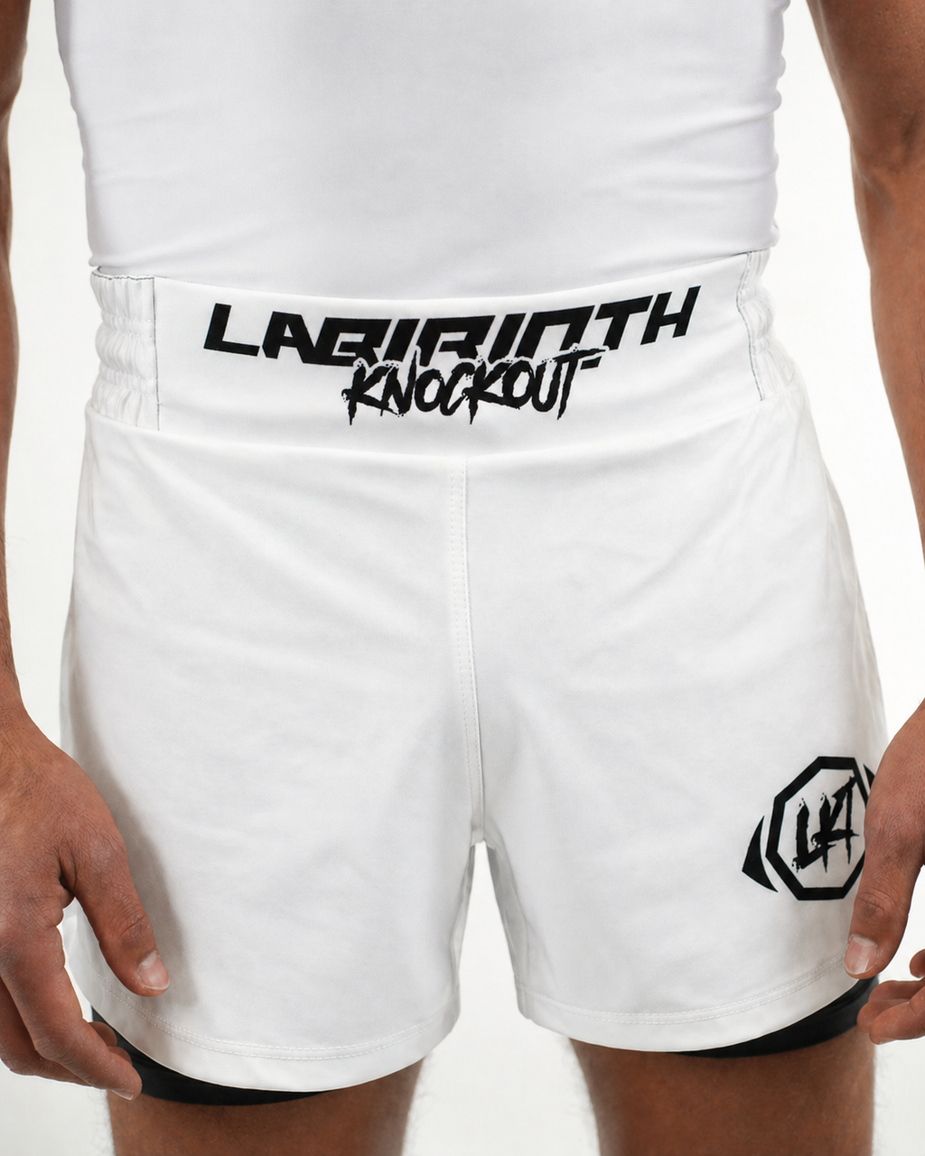 Momentum 2 in 1 Shorts White