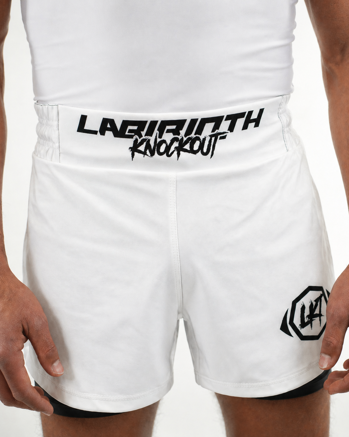 Momentum 2 in 1 Shorts White